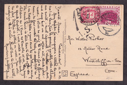 AUSTRIA - Postcard On Arrival In Englad Ported. Sent From Austria To Englad 1932. - 2 Scans - Covers & Documents