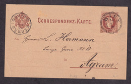 AUSTRIA - Stationery, Mi.No. P-25. Sent From Wienn To Agram 1882 - 2 Scans - Briefe U. Dokumente