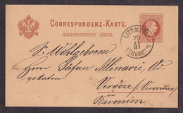 AUSTRIA - Bilingual Stationery, German/Czech Language, Mi.No. P-26. Sent From Litomysl To Virovitica 1881 - 2 Scans - Covers & Documents