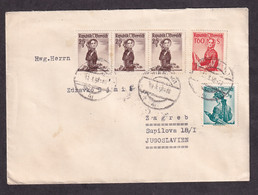 AUSTRIA - Nice Franking On Letter Sent From Wien To Zagreb. Letter Without Content - 2 Scans - Cartas & Documentos