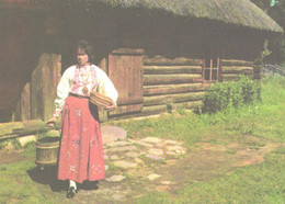 Estonia:A Girl In The National Costume Of Lihula In A West-Estonian Farmyard, 1977 - Europe