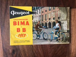 Cyclomoteurs PEUGEOT BIMA BB 1957 * Brochure Publicitaire Ancienne Illustrée * Peugeot Bima Bb * Transport Moto Scooter - Motorbikes