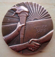 DA-104 Médaille Bronze (gravé Sur La Tranche) 1978 Que Le Meilleur Gagne! Offerte Par J.C.Gaudin Député Des B.du Rhône - Brons