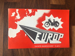 Cyclomoteur EUROP Ste Radégonde * Brochure Publicitaire Ancienne Illustrée * Europ * Transport Moto Scooter - Voitures De Tourisme