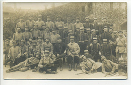 Carte Photo Originale Militaria Groupe De Soldats 59eme Régiment - Saint St Denis (Seine St Denis) - Uniformes, Fusils - Régiments