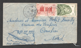 1952 PAR AVION DE KANKAN GUINEE FRANCAISE A CAMBRAI NORD  D285 - Cartas & Documentos