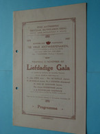 Koninklijke Harmonie " DE VRIJE ANTWERPENAREN " > 21 Nov 1927 LIEFDADIGE GALA > Feestzaal Katholieken Kring ANTWERPEN ! - Programmi