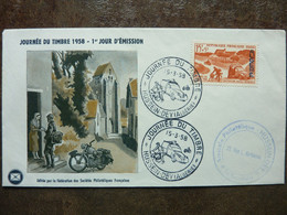 1958  Journée Du Timbre HUSSEIN-DEY   Y&T = 350    TBE - FDC