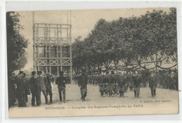 38 Isère Bourgoin Congrés Des Sapeurs Pompiers Le Défilé Cachet Louis Jacquet 1929 - Bourgoin