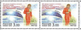 Russia 2003 Pair Woman First Space Flight 40th Anniv Tereshkova Astronaut Cosmonaut People Lady Stamps MNH Mi 1088 - Ongebruikt