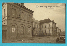 * Pecq (Hainaut - La Wallonie) * (Préaux à Ghlin - Favier Hoste) école Moyenne Pour Garçons, Rue De Lannoy, School - Pecq