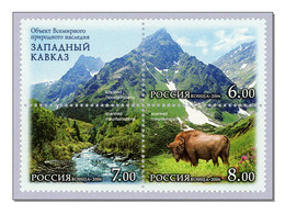 Russia 2006 Needle Peak 3188m & Kozhevnikova 3070m Unesco Berge Mountains Western Caucasus - Wisent (Bison Bonasus) MNH - Ongebruikt