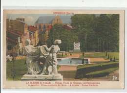 38 Isère Bourgoin Le Jardin De Ville Pièces D'eau Et Groupes Mythologiques Diane Danse Paienne 1942 - Bourgoin