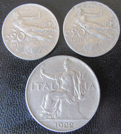 Italie / Italia - 3 Monnaies : 20 Centesimi 1920 / 1921 + 1 Lira 1922 - Collezioni