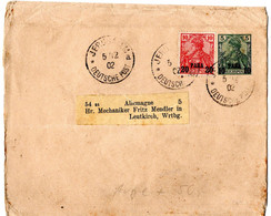 57603 - Deutsche Post In Der Tuerkei - 1902 - 20Pa. Auf 10Pa.-GA-Streifband JERUSALEM DEUTSCHE POST -> Leutkirch - Deutsche Post In Der Türkei