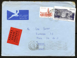 RSA 1983 Expres Label Airmail Cover Used To Turkey, Trabzon - Poste Aérienne
