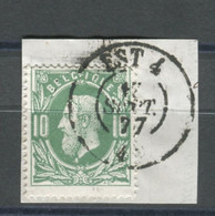 BELGIQUE - COB 30 10C VERT DOUBLE CERCLE D'AMBULANT EST 4 - 1869-1883 Leopold II.