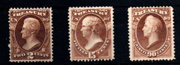 Estados Unidos Nº 83, 89, 92. Año 1873 - Unused Stamps