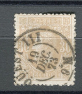 BELGIQUE - COB 33 30C OCRE DOUBLE CERCLE D'AMBULANT OUEST III - 1869-1883 Léopold II