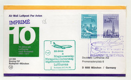 Me125 - UNGHERIA GERMANIA   ,  Volo LUFTHANSA  LH359  737  Budapest Monaco  26.4.1977 - Covers & Documents