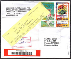 Bolivia 2022. CEFIBOL 2333, 2370. La Paz - Poplar (USA), Returned To Sender. - Bolivia