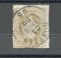 BELGIQUE - COB 32 25C BISTRE OLIVE CAD MONTZEN - 1869-1883 Léopold II