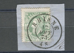 BELGIQUE - COB 30 10C VERT CAD RHISNE - 1869-1883 Léopold II