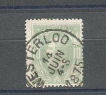 BELGIQUE - COB 30 10C VERT PERCEPTION SIMPLE CERCLE WESTERLOO - 1869-1883 Leopoldo II