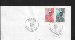 Lettre D'andorre Francais De 1966 En Premier Jour Avec Les N°179 Et 180 - Covers & Documents