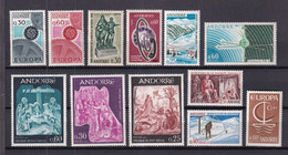 ANDORRE - ANNEES COMPLETES 1966 + 1967 YVERT N°175/186 ** MNH - COTE 2017 = 55.3 EUR. - - Full Years