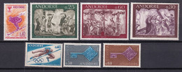 ANDORRE - ANNEE COMPLETE 1968 YVERT N°187/193 ** MNH - COTE 2017 = 43.5 EUR. - - Années Complètes