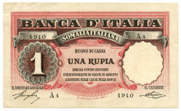 1 RUPIA COLONIA ITALIANA DELLA SOMALIA BANCA D'ITALIA 08/09/1920 SPL/SPL+ - Terra Di Somalia