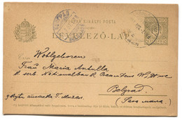 Kormoczbanya Kremnica Slovakia - Postal Stationery Traveled To Belgrade Serbia, Year 1907 - Zonder Classificatie