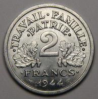 RARE En SPL ! 2 Francs Francisque, 1944 B (Beaumont-le-Roger), Aluminium - Etat Français - 2 Francs