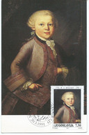 Yugoslavia Maximum Card 1991 The 200th Anniversary Of The Birth Of Wolfgang Amadeus Mozart - Cartes-maximum