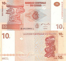 CONGO D.R. 10 Francs 2003 P 93 UNC (Giesecke & Devrient Munich) (one Letter Prefix) - République Démocratique Du Congo & Zaïre