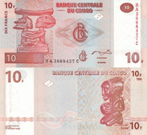 CONGO D.R. 10 Francs 2003 P 93A UNC (Giesecke & Devrient Munich) (two Letters Prefix) - Democratic Republic Of The Congo & Zaire