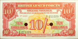 Great Britain British Armed Forces Special Vouchers 10 Shillings 3rd Series Unc - British Armed Forces & Special Vouchers