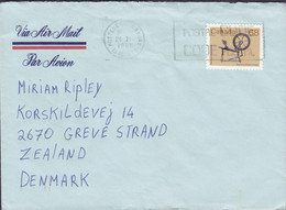 Caanada Via Air Mail Slogan Flamme Post Code Postal' CANADA POST 1985 Cover Lettre GREVE STRAND Denmark Spinning Wheel - Lettres & Documents