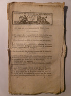 BULLETIN DES LOIS D' AVRIL 1796 - FILATURE CHANVRE HAUT RHIN BAS RHIN - EMIGRES EMIGRATION TERREUR - TIMBRE - Decretos & Leyes