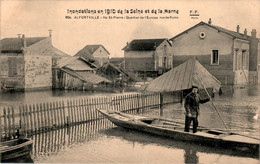 Alfortville Inondations En 1910 De La Seine Et De La Marne Flood Flut Alluvione Val-de-Marne 94140 Cpa Non Ecrite Au Dos - Alfortville