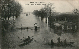 Paris Inondations En 1910 Crue De La Seine Porte De La Gare Et Quai D' Ivry Flood Flut Alluvione Département Du 75 TB.E - Überschwemmung 1910