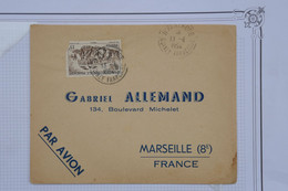 T25 GUINEE FRANC.   BELLE LETTRE 1952 N ZENEKOPE   PETIT VILLAGE  POUR MARSEILLE FRANCE+ AFFRANCHISSEMENT PLAISANT - Cartas & Documentos