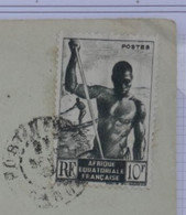 T25 GABON   BELLE LETTRE 1952 PORT GENTIL PETIT BUREAU  POUR ALGER ALGERIE + AFFRANCHISSEMENT INTERESSANT - Brieven En Documenten