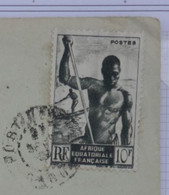 T25 GABON   BELLE LETTRE 1952 PORT GENTIL PETIT BUREAU  POUR ALGER ALGERIE + AFFRANCHISSEMENT INTERESSANT - Lettres & Documents
