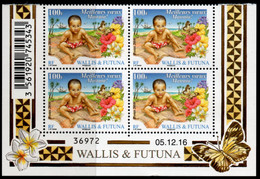 Wallis Et Futuna 2016 - Meilleurs Vœux Et Noël 2016 - Bloc De 4 Avec Coin Daté Neufs - Nuevos