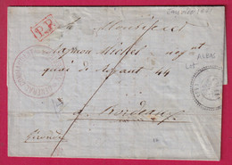 GUERRE 1870 CACHET GENERAL COMMANDANT SUPERIEUR CAD ALBAS LOT TYPE 14 POUR BORDEAUX LETTRE COVER FRANCE - Krieg 1870