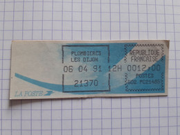 Plombières Les Dijon 21370 - 06-04-91 - G02 PC21485 Tarif 12.00 - Encre Noire - 1988 « Comète »