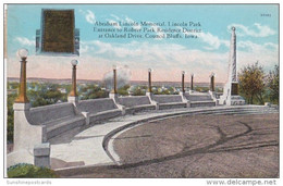 Iowa Council Bluffs Abraham Lincoln Memorial Lincoln Park 1914 Curteich - Council Bluffs