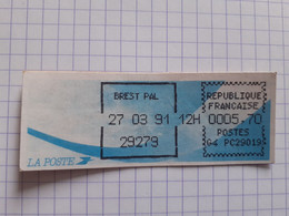 Brest Pal 29279 - 27-03-91 - G4 PC29019 Tarif 5.70 - Encre Noire - 1988 Type « Comète »